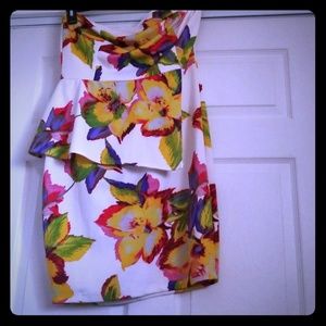 Floral peplum party dress